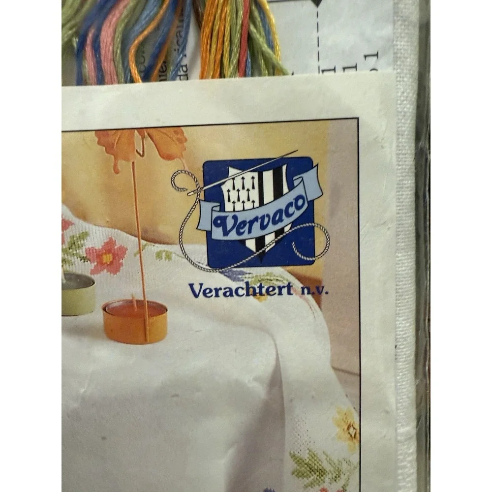 Vervaco Spring Flowers Tablecloth Stamped Embroidery Kit, 32